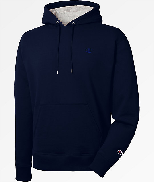 dark blue champion hoodie
