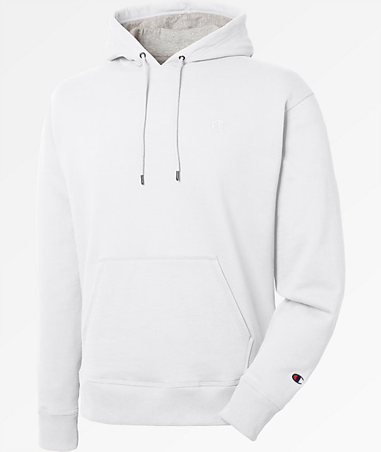 champion powerblend hoodie white