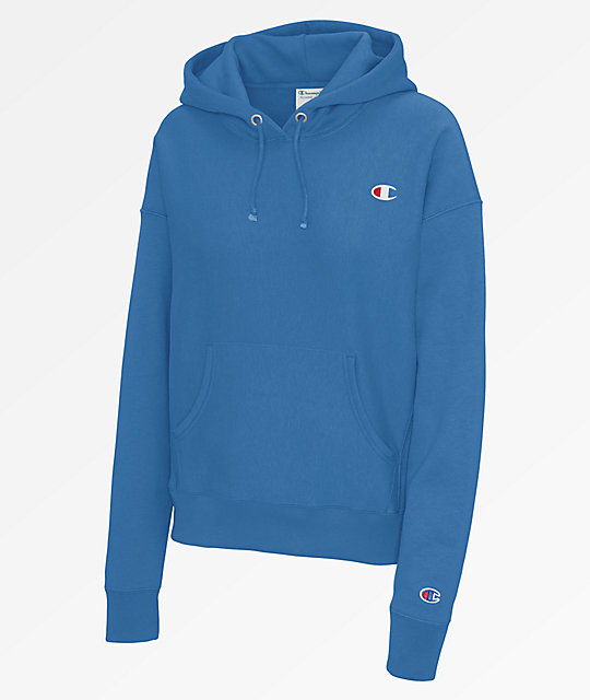 champion hoodie reverse weave blue