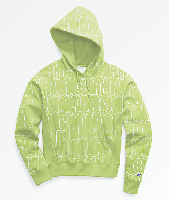 champion light green hoodie