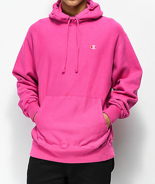 pink champion hoodie zumiez