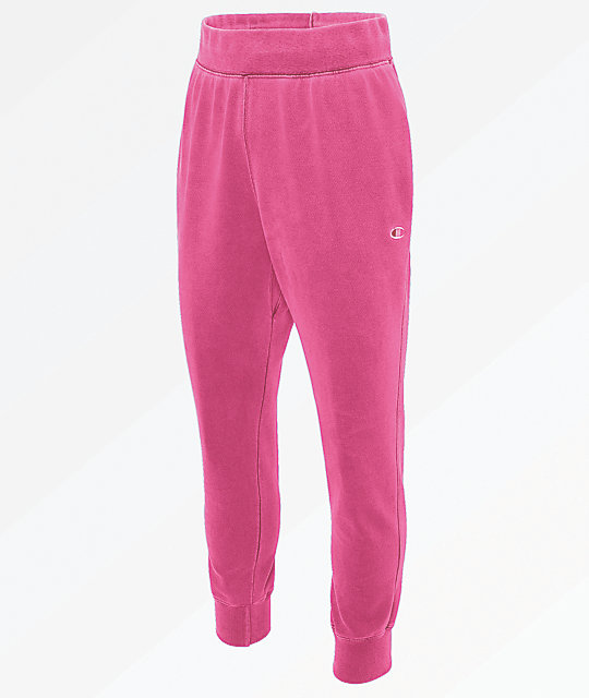 champion reverse weave joggers pink