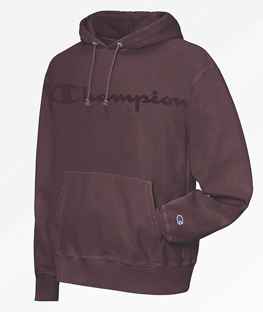 champion reverse weave burgundy hoodie