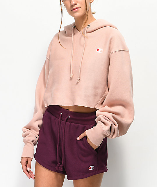 cropped champion hoodie cheap