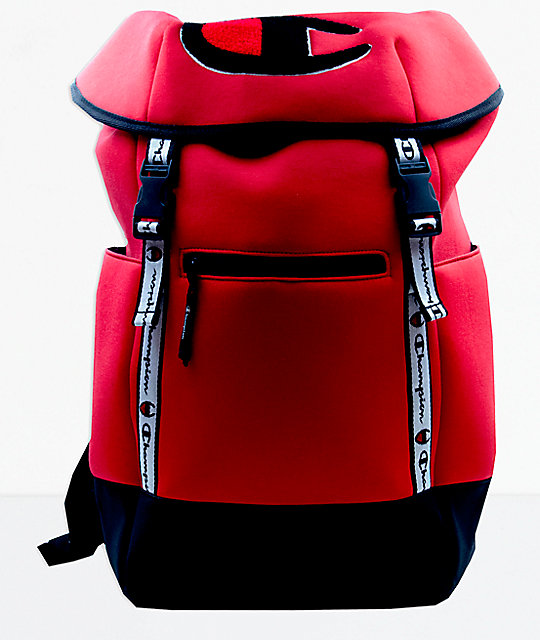 Champion Top Load Logo Red Backpack 