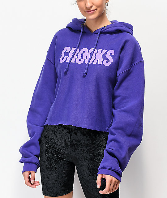 light purple cropped hoodie