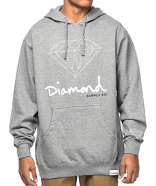diamond supply co grey hoodie
