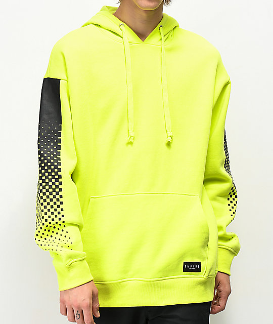 black and neon green sweatshirt