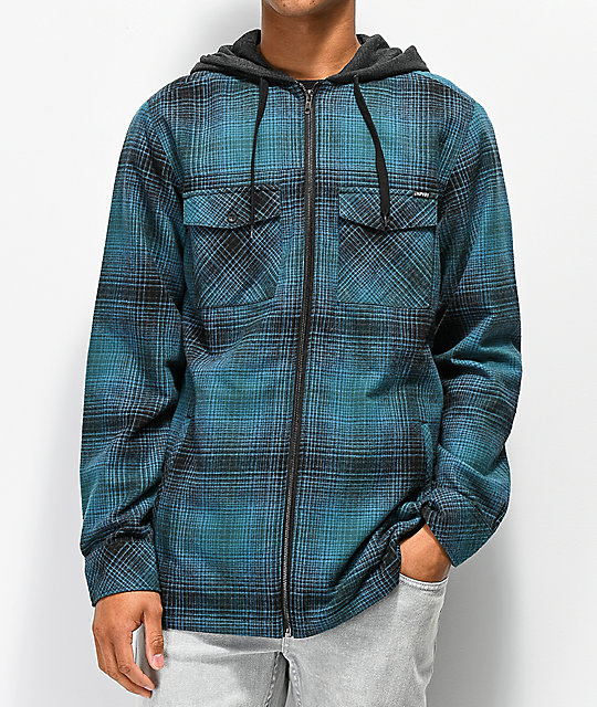 insulated hooded flannel jacket
