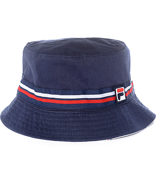 blue and white bucket hat