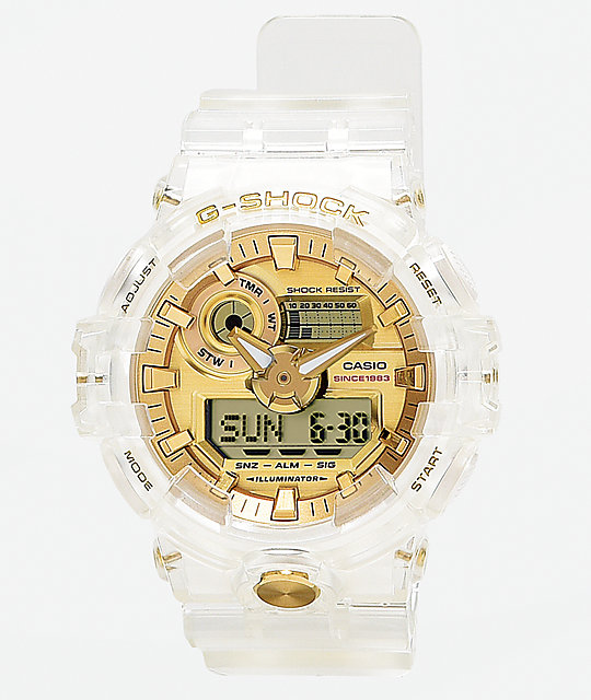 g shock clear gold