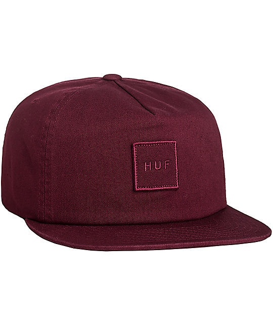 burgundy snapback hat