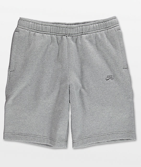 fleece shorts grey