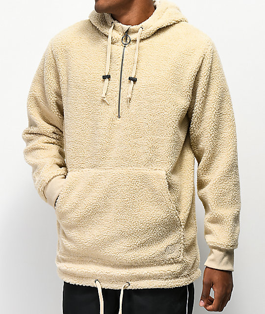 mens sherpa half zip pullover