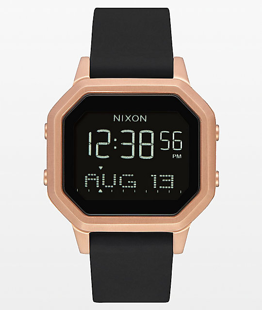 black rubber led watch