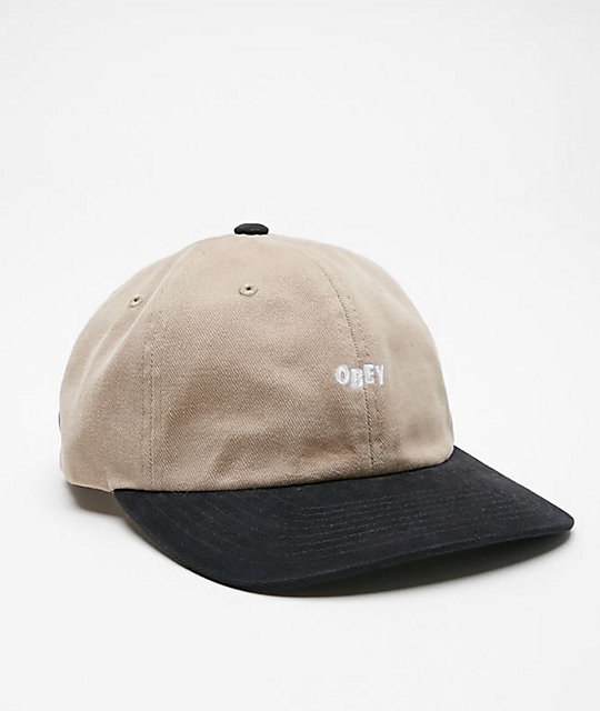 khaki strapback hat