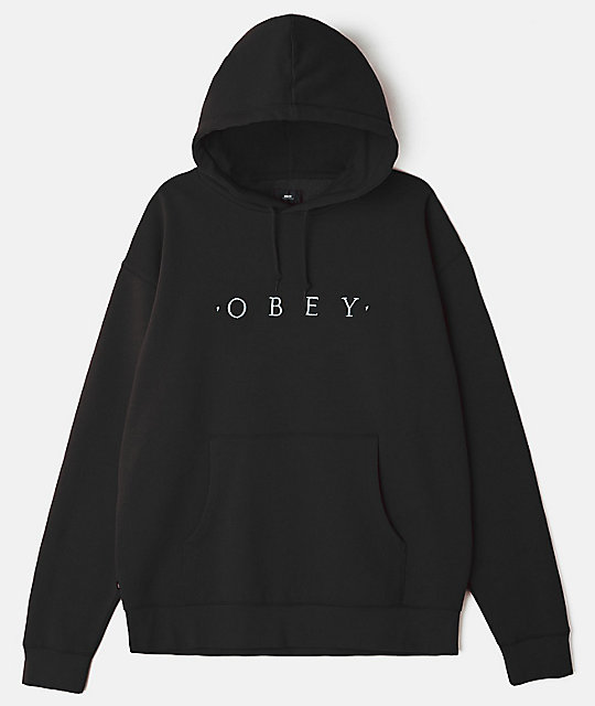 obey distant black hoodie