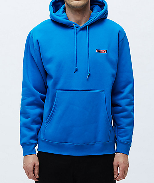 obey blue hoodie