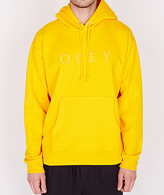 obey yellow hoodie