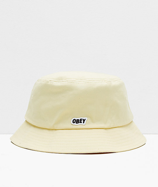 pale yellow bucket hat