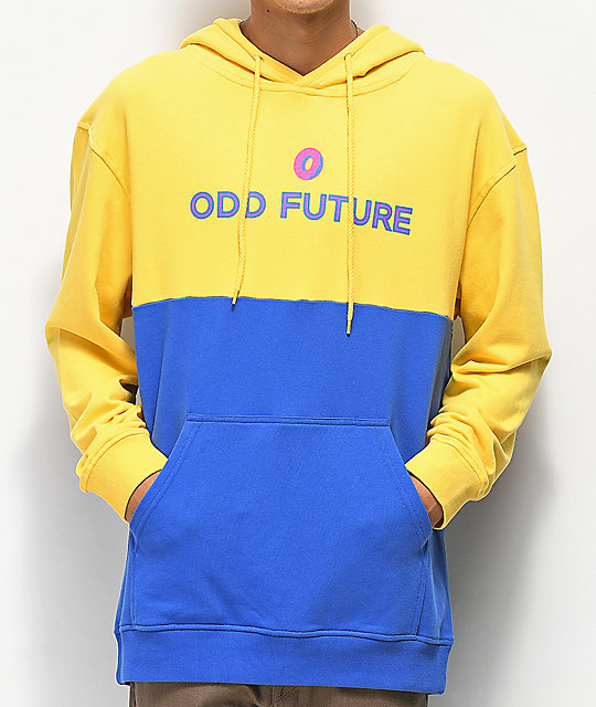 blue yellow hoodie