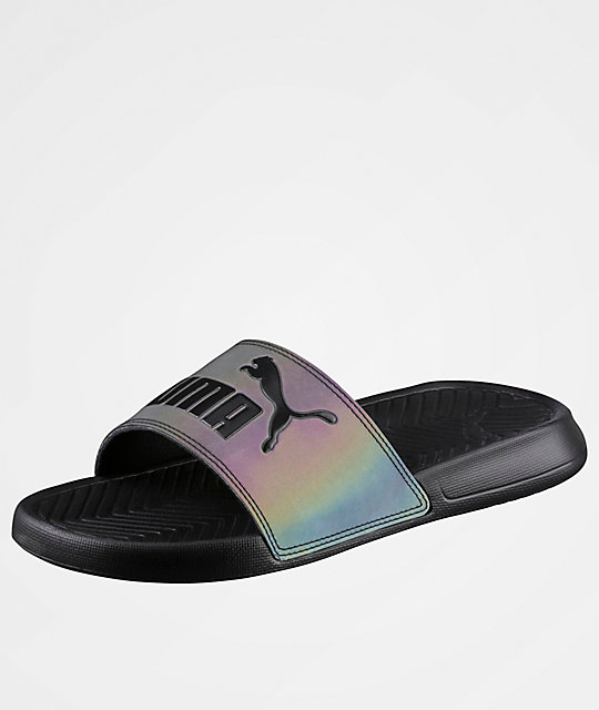 PUMA Popcat Black Slide Sandals | Zumiez.ca