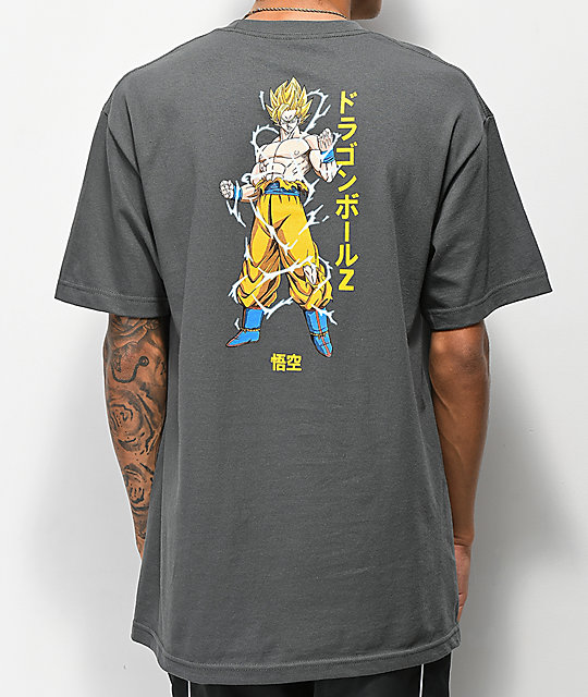 Primitive x Dragon Ball Z Super Saiyan Goku Charcoal T-Shirt | Zumiez.ca