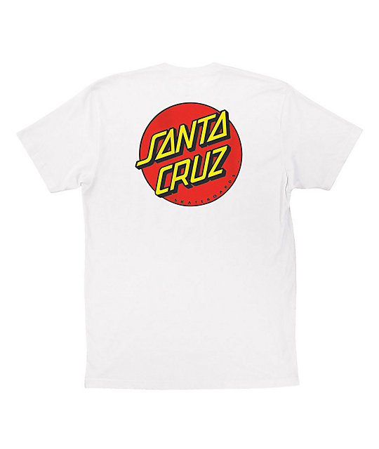 Santa Cruz Classic Dot White T-Shirt | Zumiez.ca