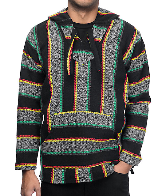 rasta poncho hoodie