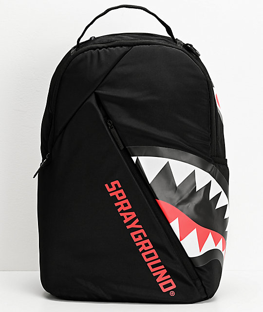 Sprayground Angled Ghost Shark Black Backpack | 0