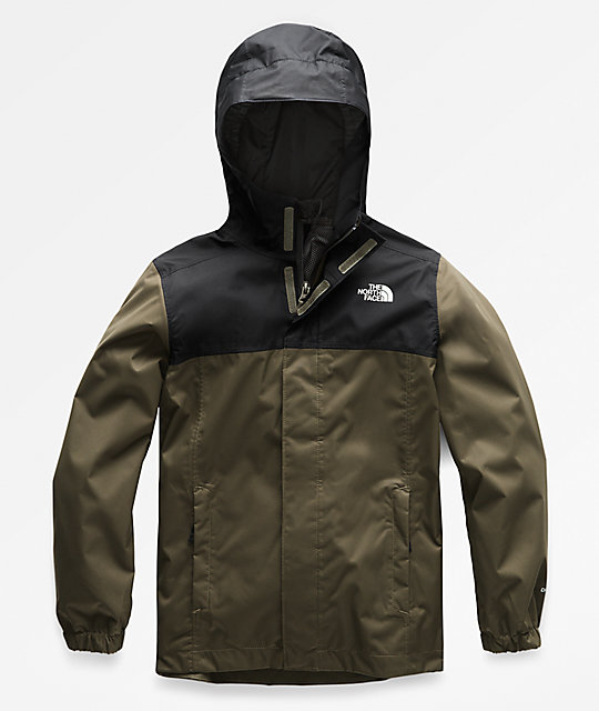 north face jacket black and green