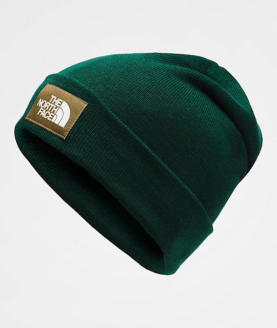 north face beanie green