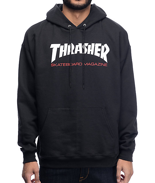 black and grey thrasher hoodie