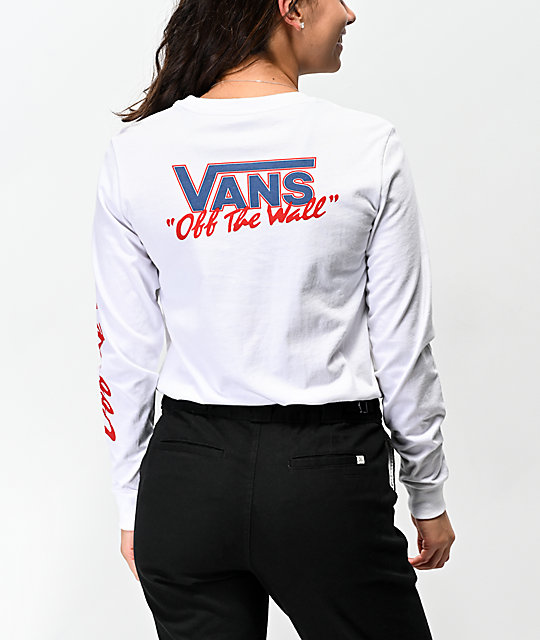 red white and blue vans shirt