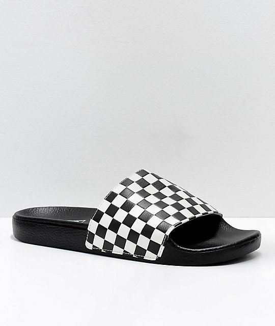 checkerboard sandals vans