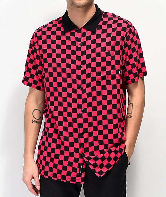 vans checkerboard button up shirt