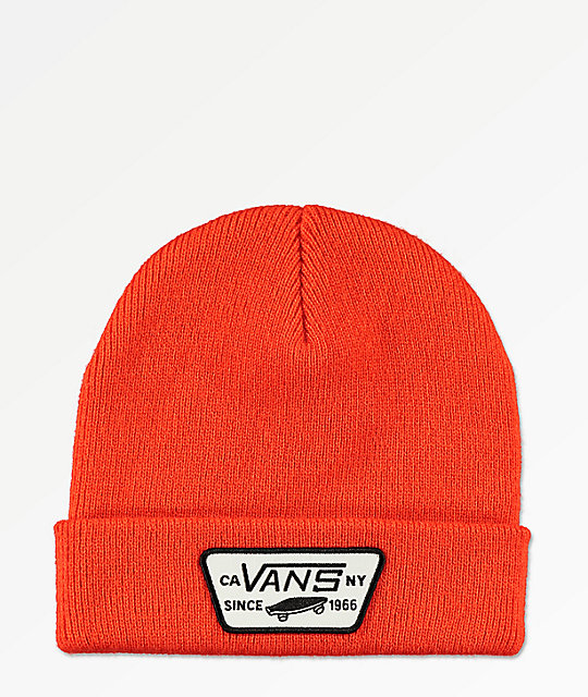 vans orange beanie