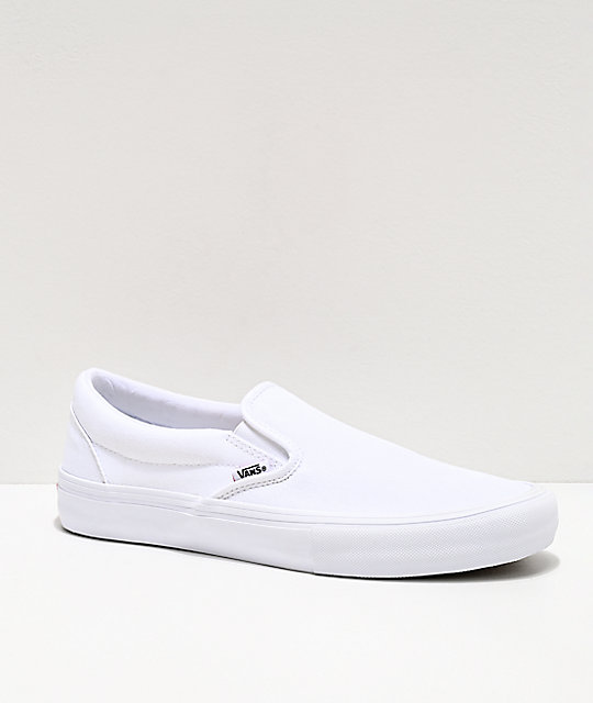 Vans Slip-On Pro White Skate Shoes | Zumiez.ca