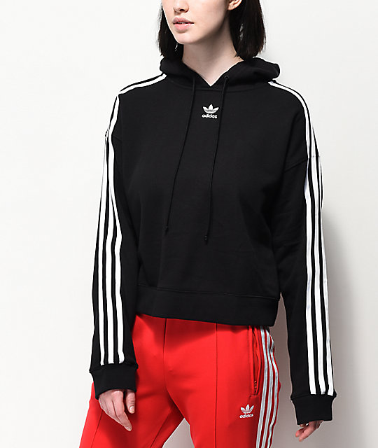 adidas black crop hoodie