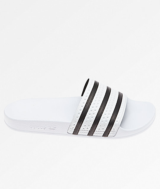 adidas adilette white black