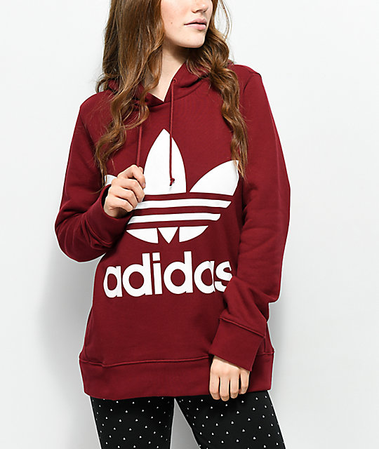 burgundy adidas hoodie mens