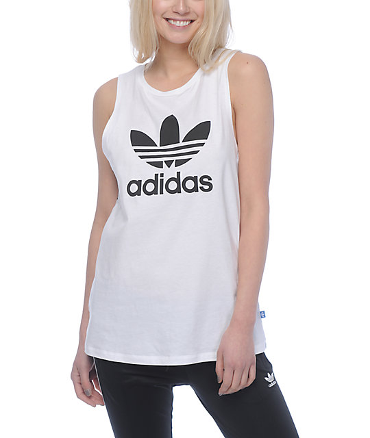 adidas white tank top