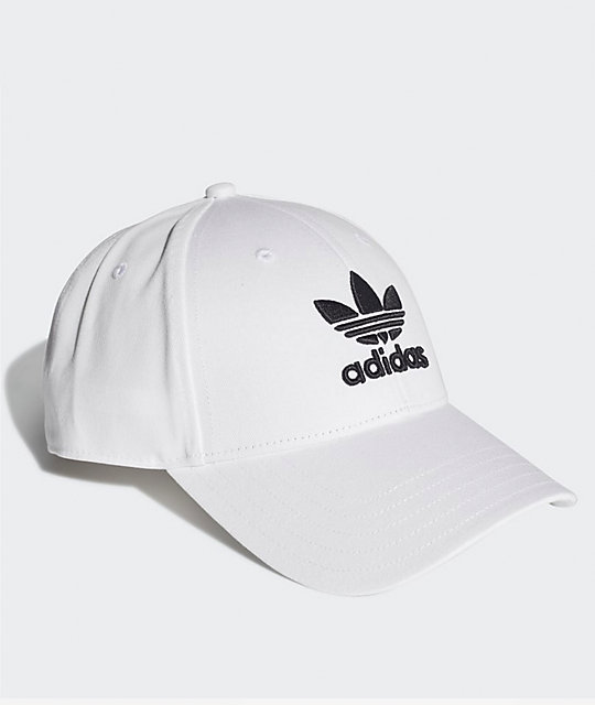 white adidas trefoil hat