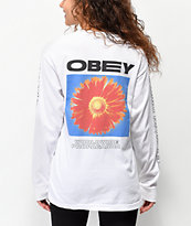 Obey Flower Power Salvage White Long Sleeve T-Shirt